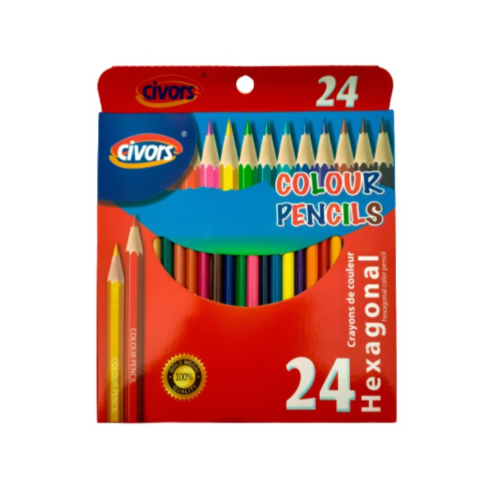 مداد رنگی ۲۴ رنگ و بدنه پلاستیک Civors