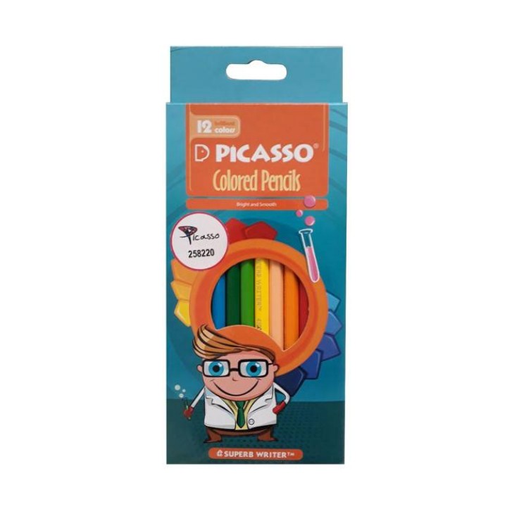 مداد رنگی ۱۲ رنگ جعبه مقوایی پیکاسو